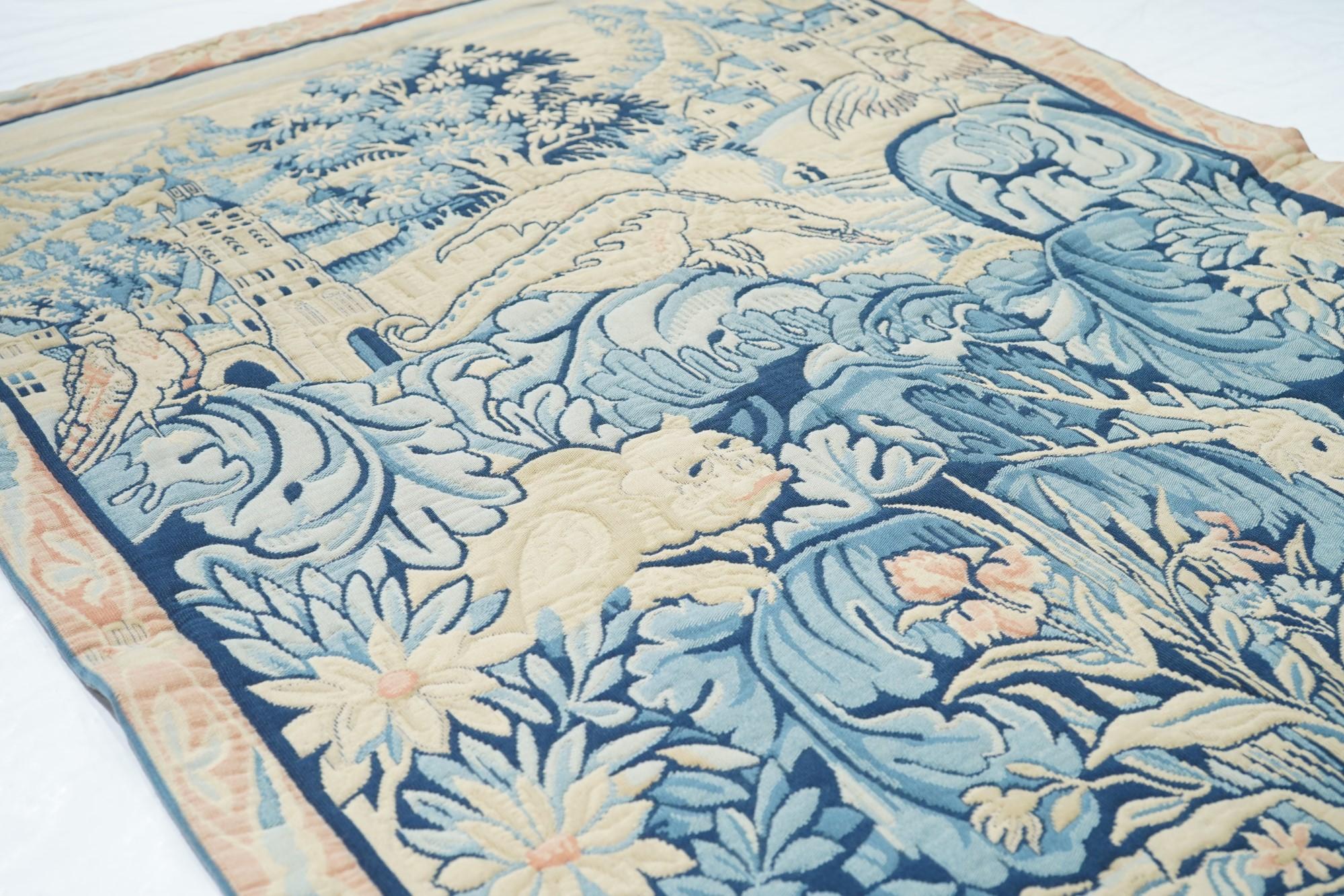 Vintage Belgium Verdure Design Tapestry Rug For Sale 1