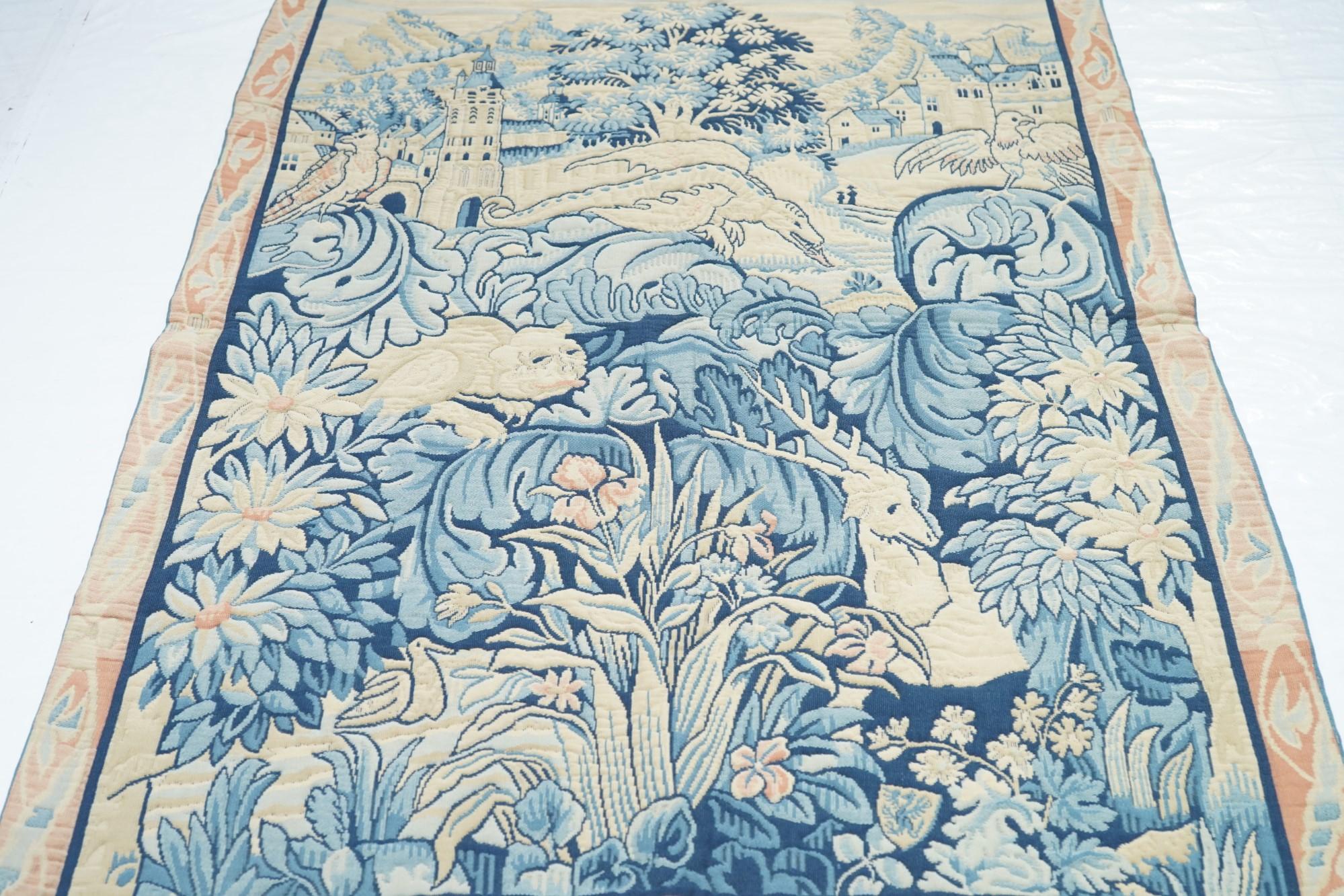 Vintage Belgium Verdure Design Tapestry Rug For Sale 2