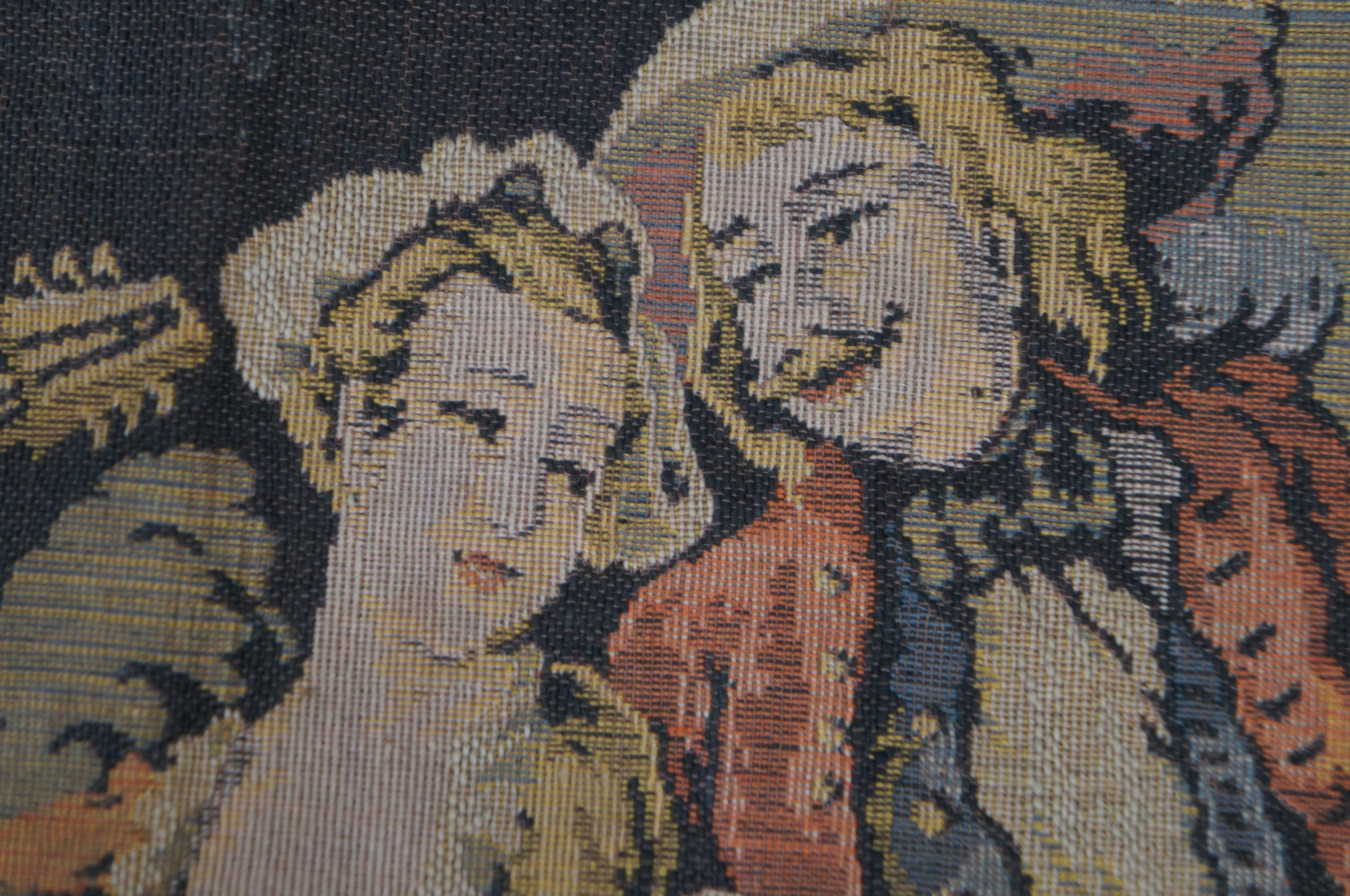 Vintage Belgium Woven Tavern Pub Theme Wall Hanging Tapestry Textile 55
