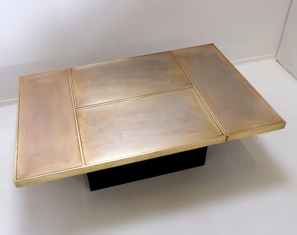 Vintage Belgo Chrom sliding coffee table with hidden bar - 1970s For Sale 3