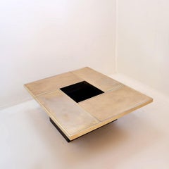 Vintage Belgo Chrom sliding coffee table with hidden bar - 1970s