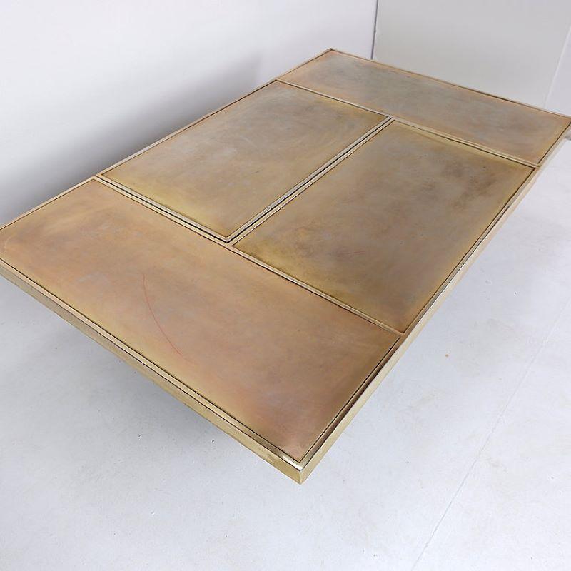 Vintage Belgo Chrom sliding coffee table with hidden bar - 1970s In Good Condition For Sale In Brussels , BE