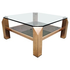 Vintage Belgochrom 23-Karat Coffee Table, 1970s