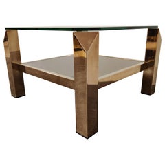 Vintage Belgochrom 23-Karat Coffee Table, 1970s