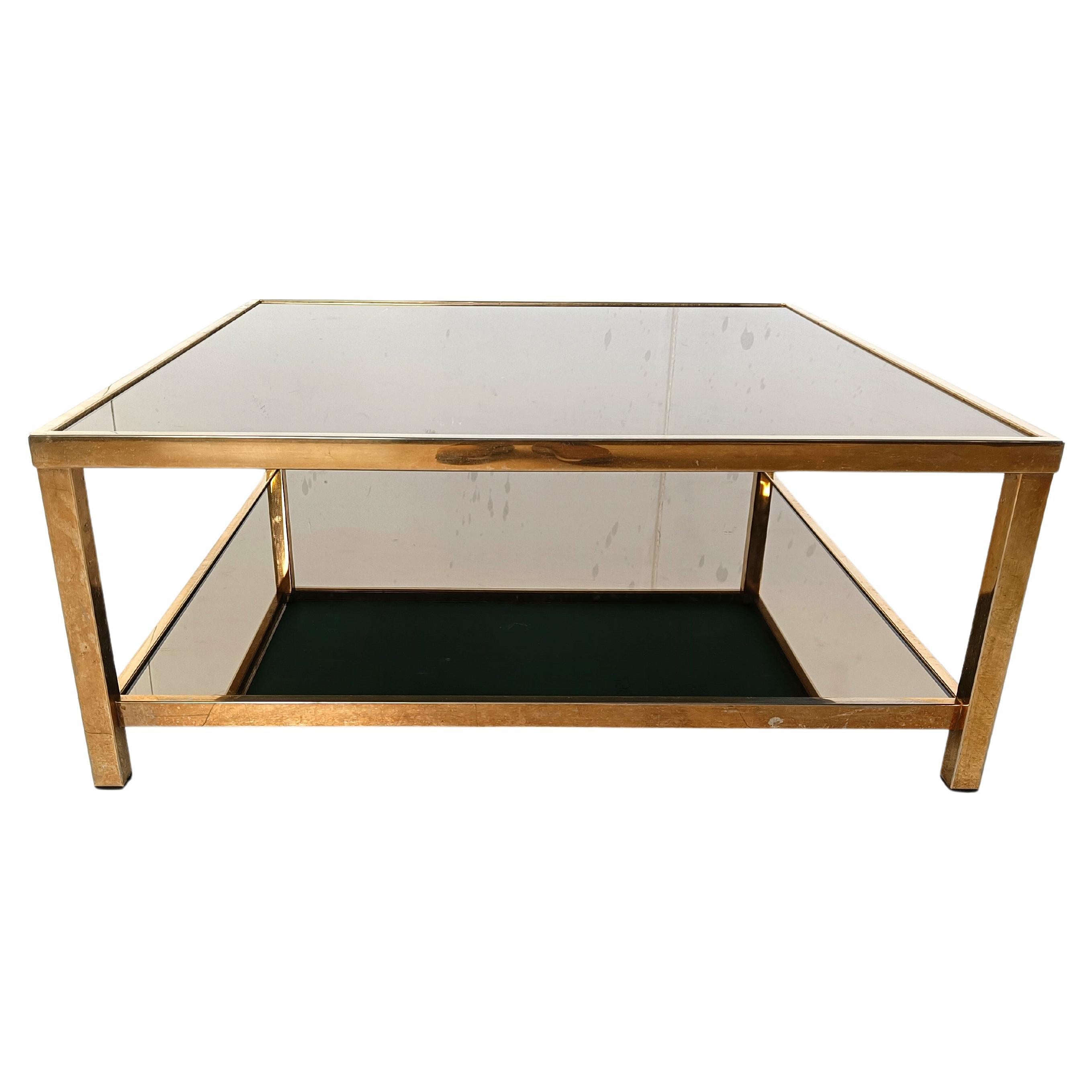 Vintage belgochrom 23kt coffee table, 1970s For Sale