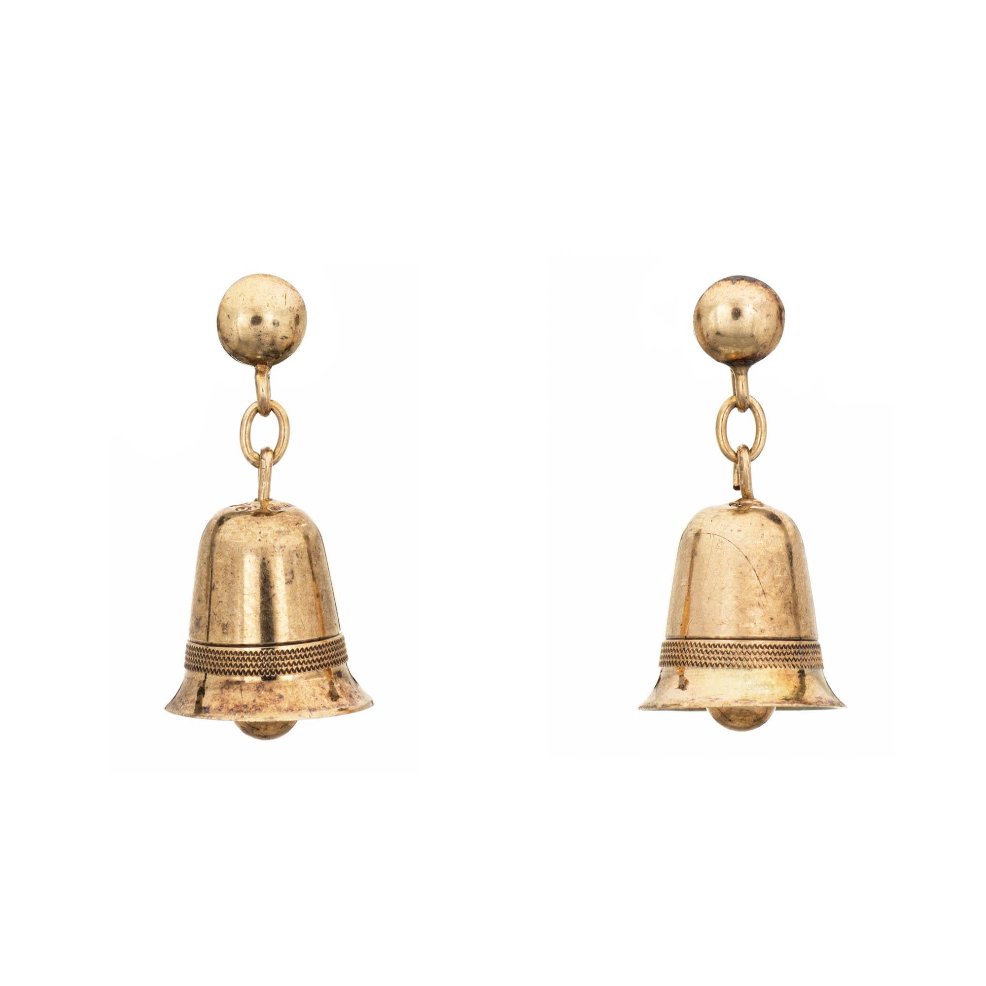 gold bell earrings