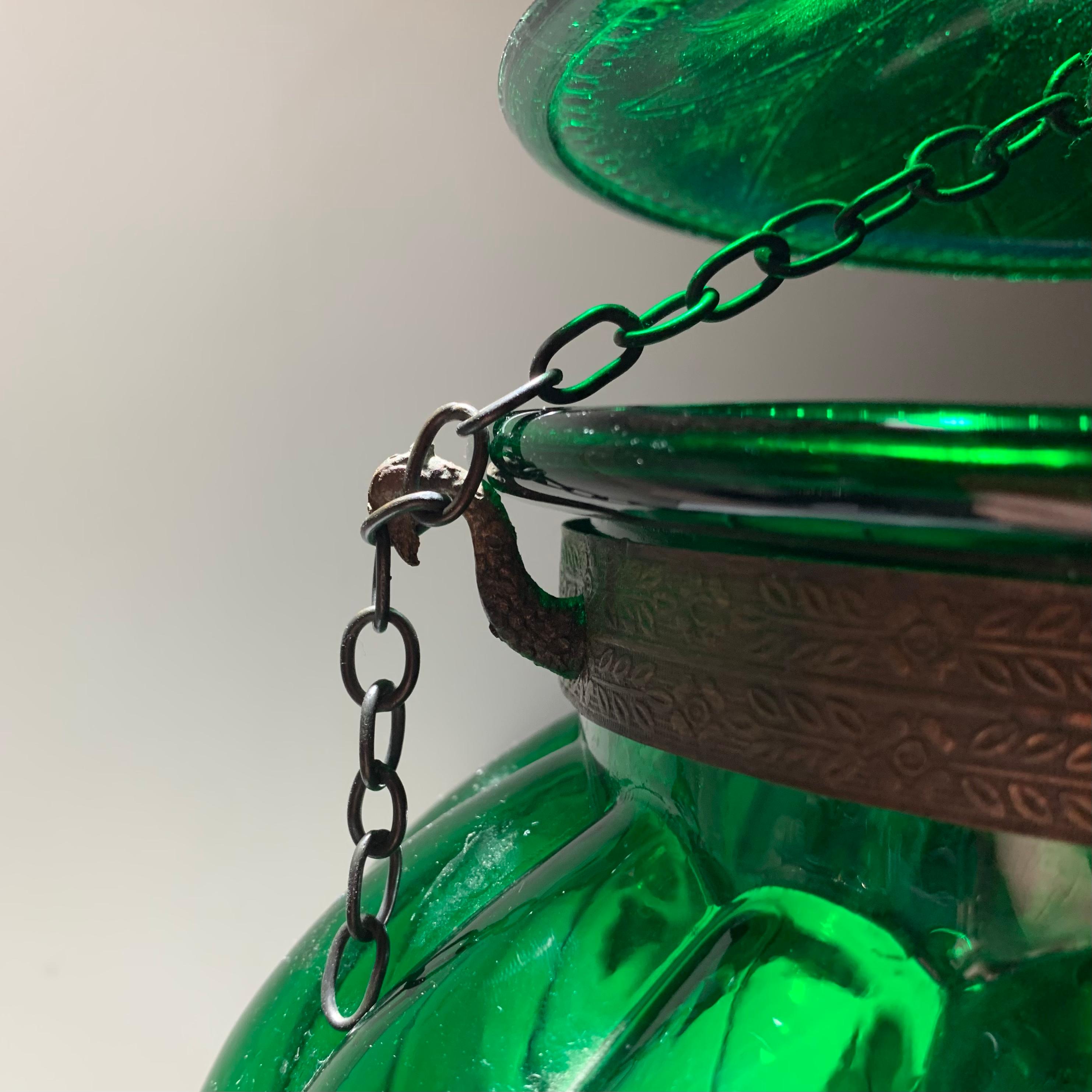 green hanging lantern