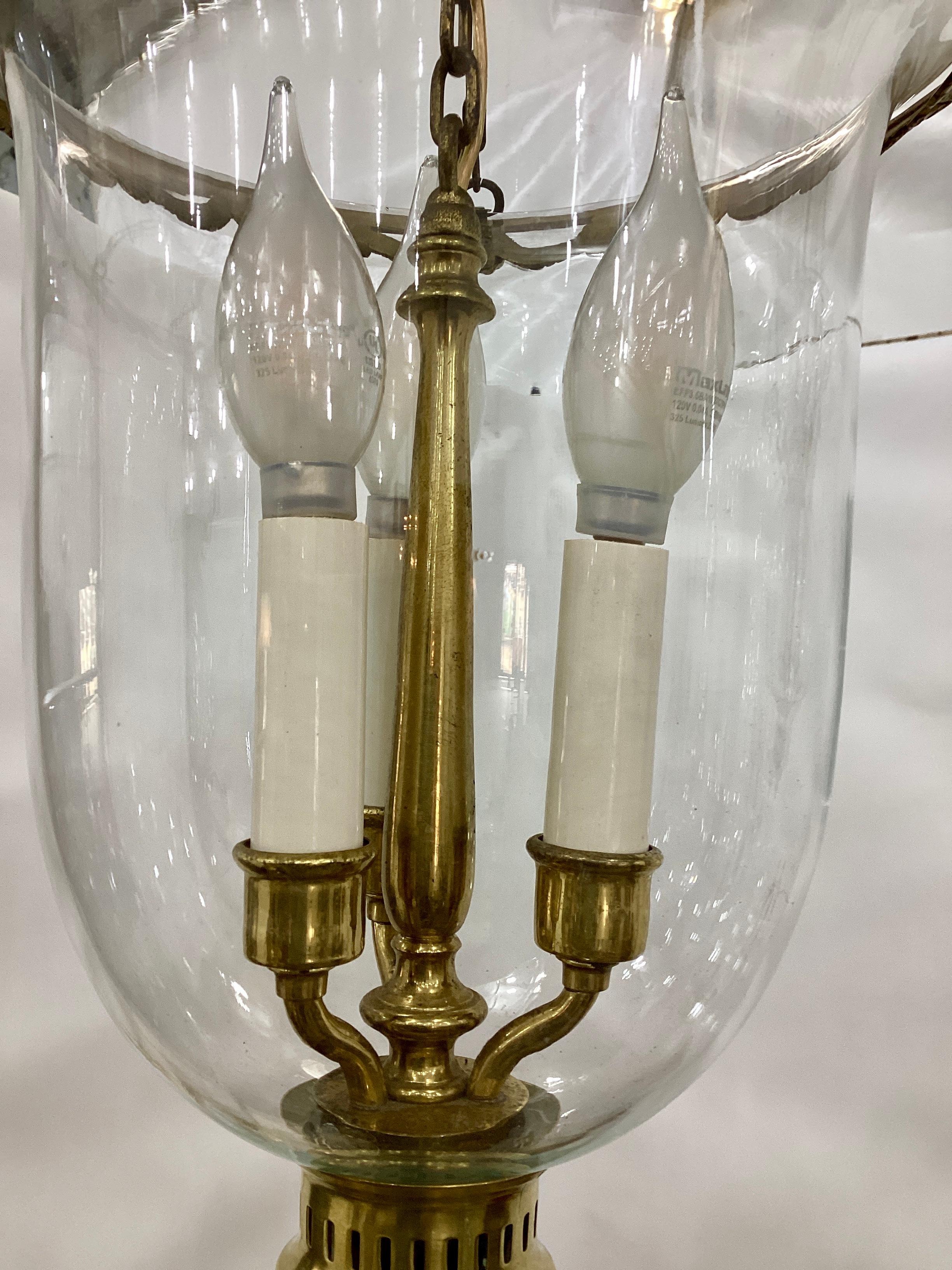 Vintage Bell Jar Lantern with Draped Swag Ring  In Good Condition In Chapel Hill, NC