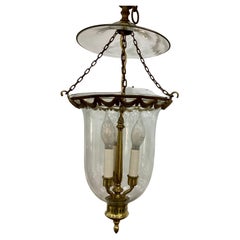 Vintage Bell Jar Lantern with Draped Swag Ring 