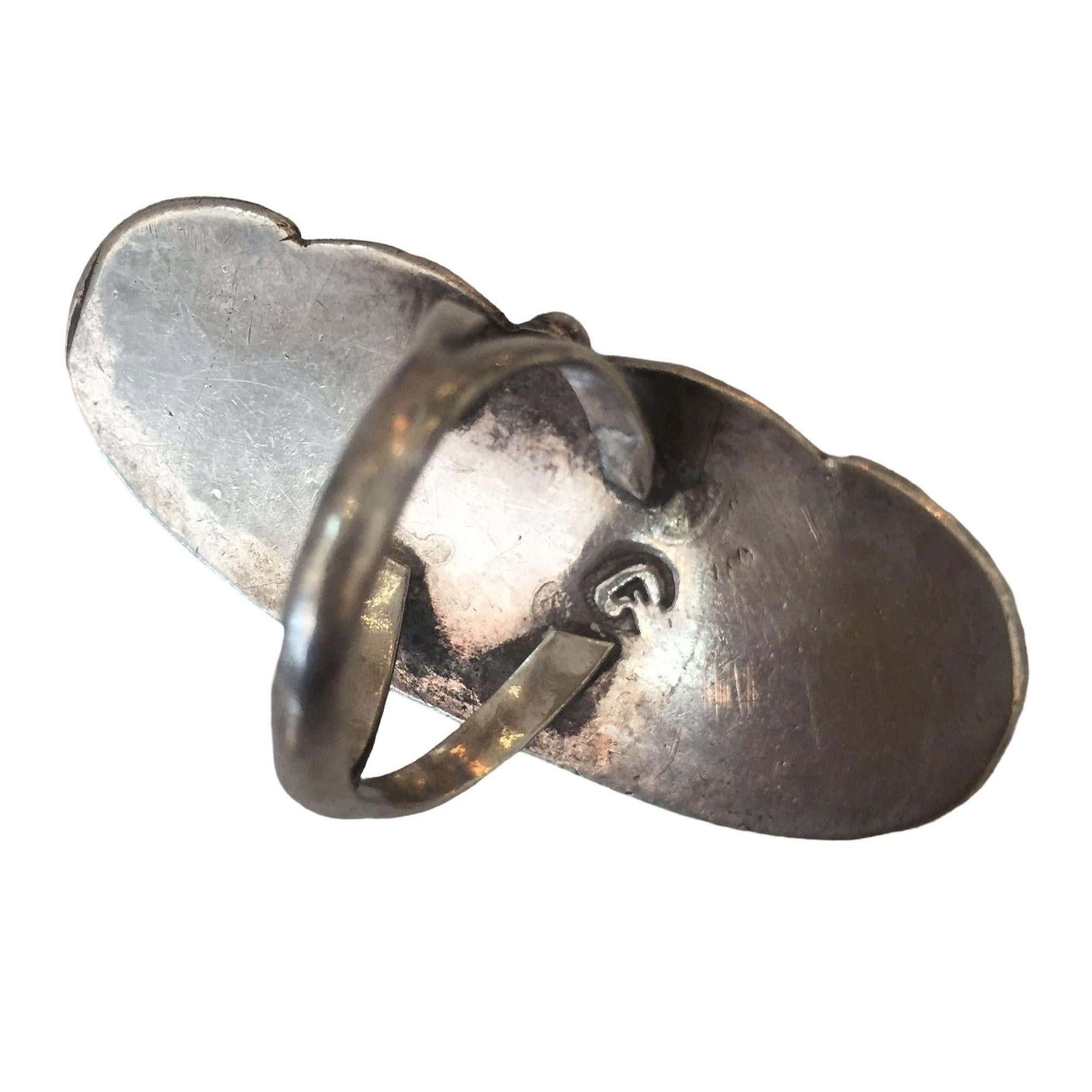 Vintage Bell Southwest Bell Trading Post Türkis und Sterling Silber Ring (amerikanisch) im Angebot