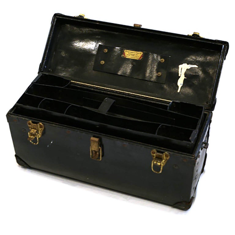Ancienne Valise à Outils En Cuir - Vintage - Mallette Outillage Artisan