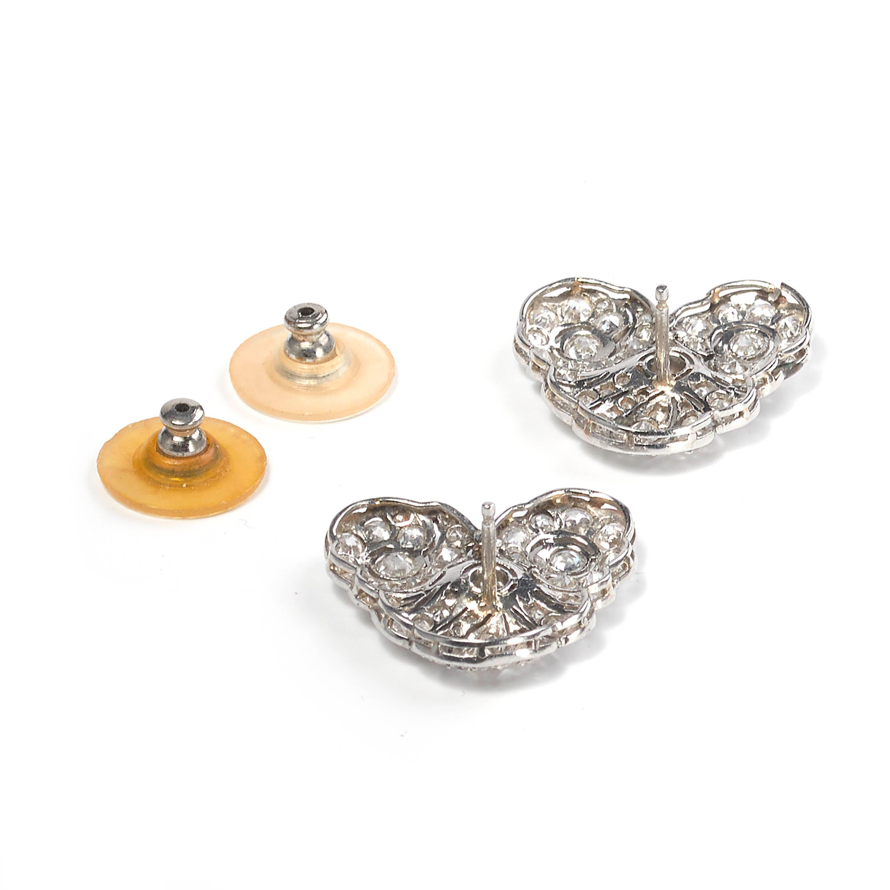 Pendientes vintage de diamantes estilo Belle Époque, 4,00 quilates, circa 1940 en Bueno estado para la venta en London, GB