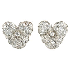 Orecchini di diamanti vintage in stile Belle Époque, 4,00 carati, circa 1940