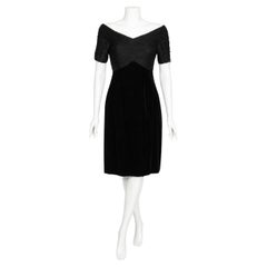 Vintage Bellville Sassoon Black Silk Rayon Cocktail Dress