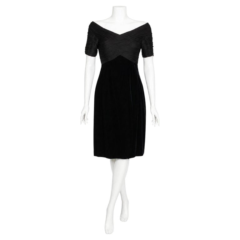 Vintage Bellville Sassoon Black Silk Rayon Cocktail Dress