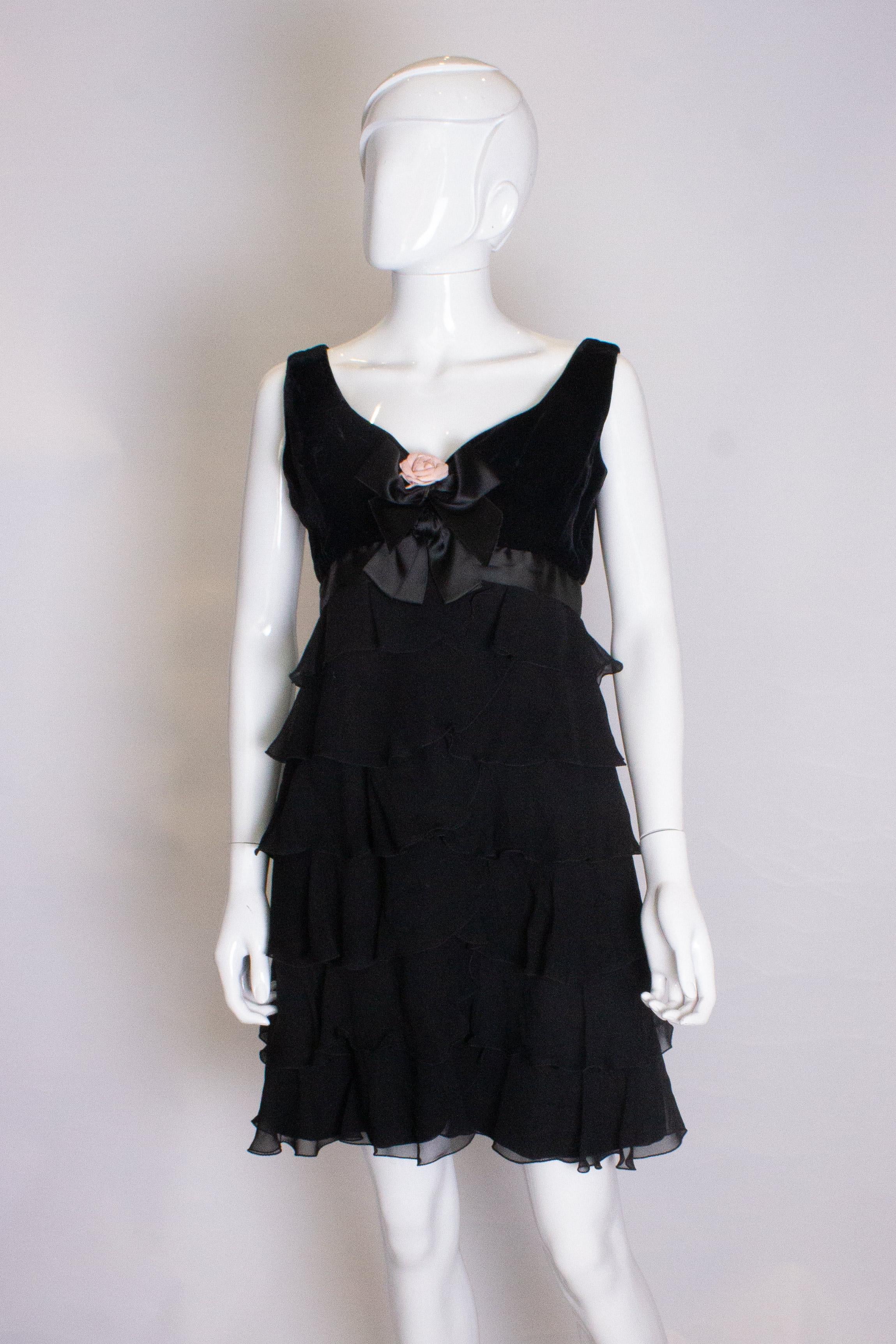 Vintage Bellville Sassoon /Lorcan Mullany Black Cocktail Dress In Good Condition For Sale In London, GB