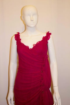 Vintage Bellville Sassoon  / Lorcan Mullany Cerise Pink Silk Gown