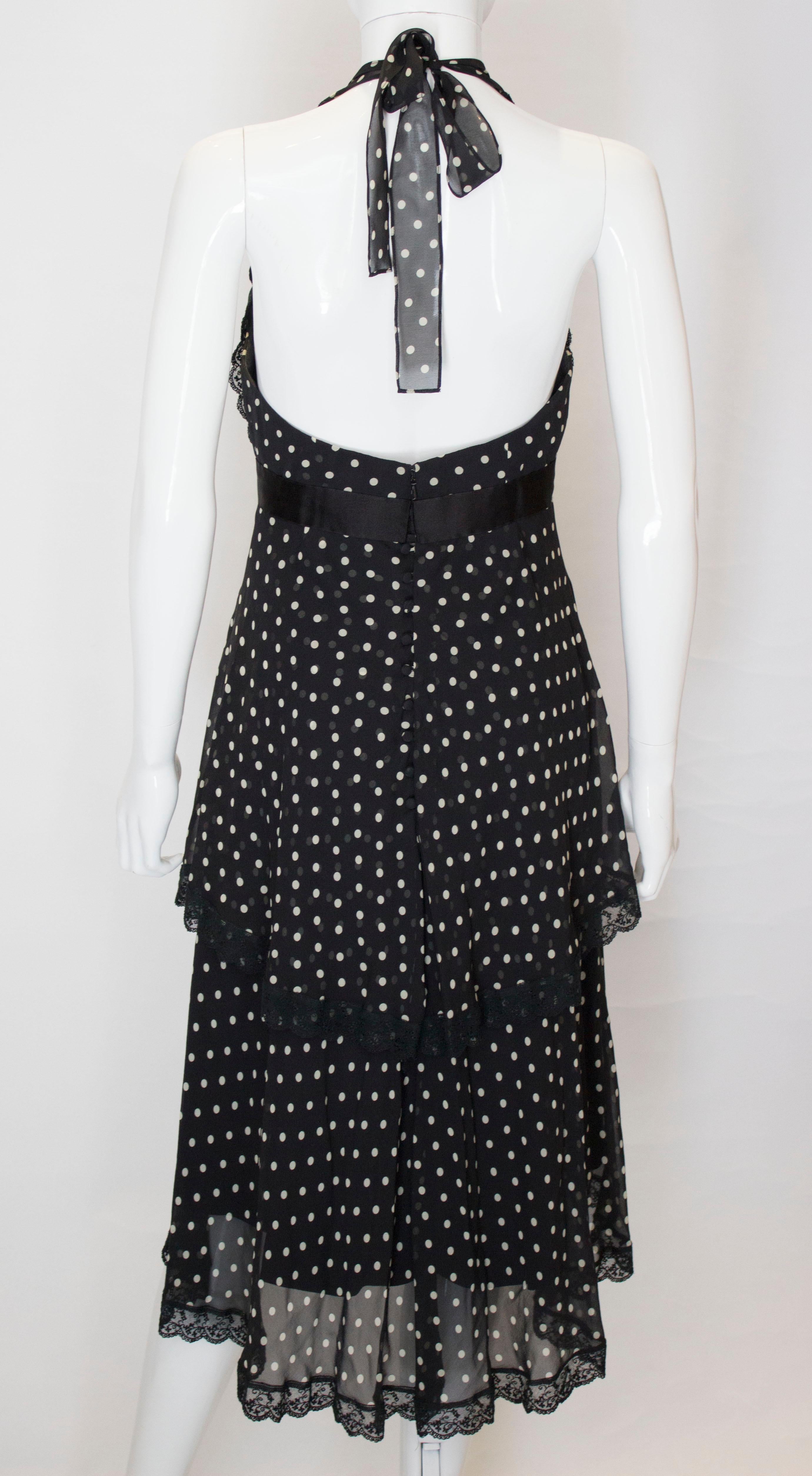 Vintage Bellville Sassoon/ Lorcan Mullany Silk Spotty Dress For Sale 1