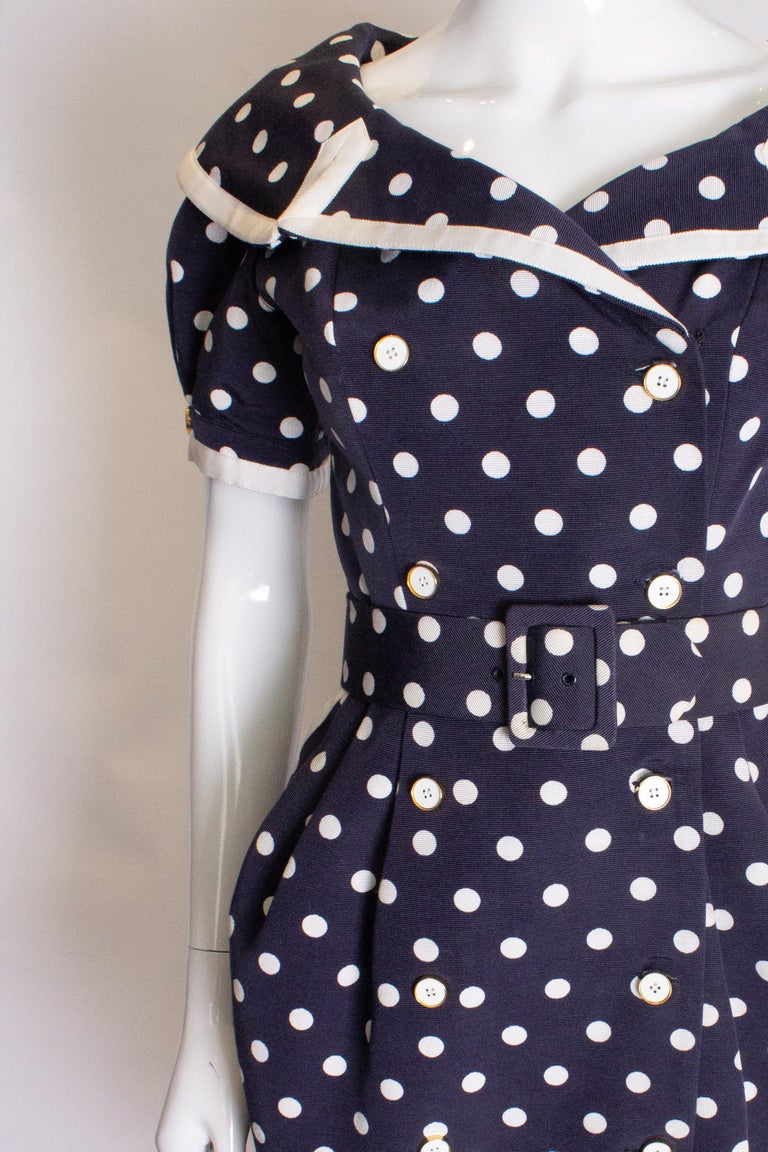 Vintage Bellville Sassoon /Lorcan Mullany Spot Dress For Sale at 1stdibs