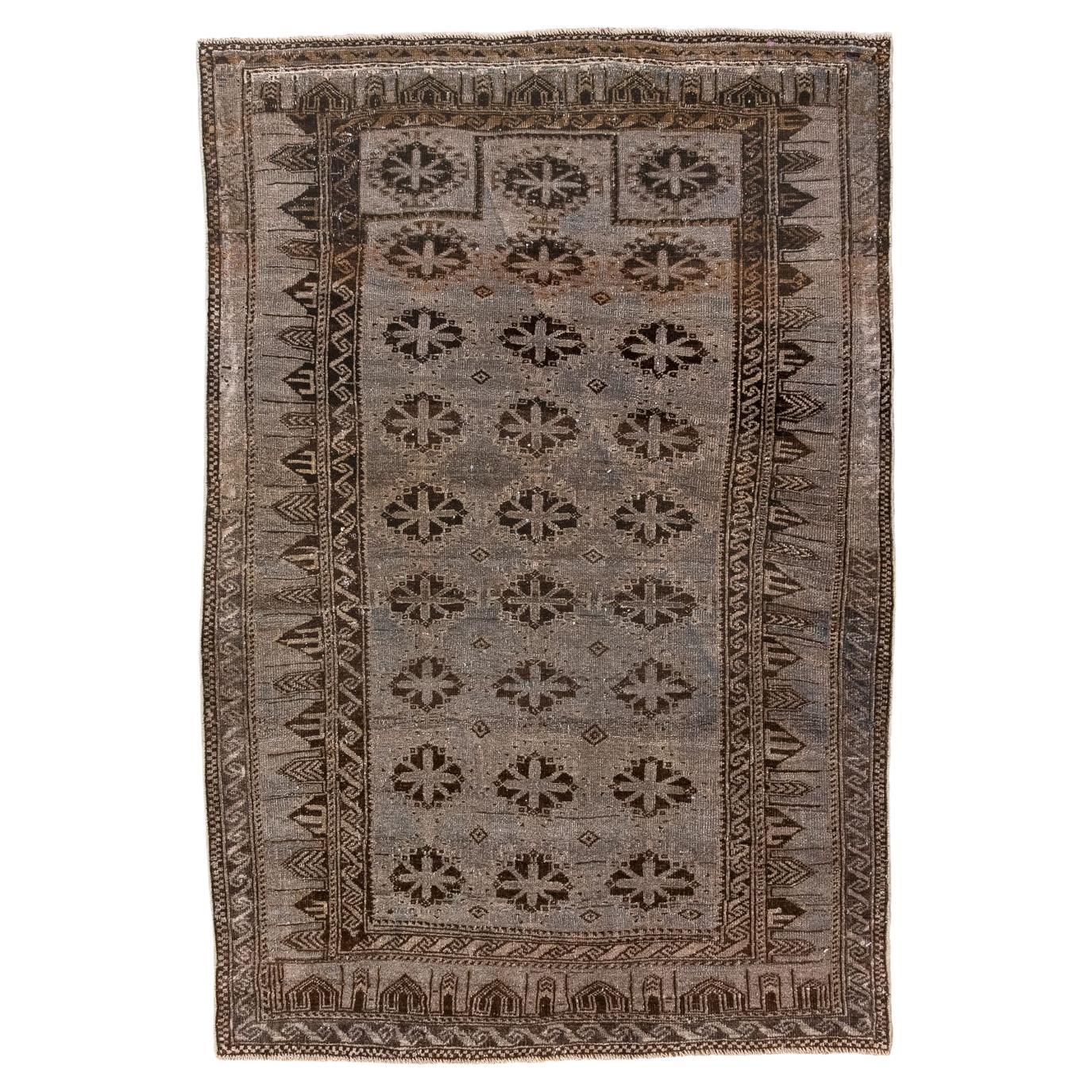 Vintage Belouch Gebetsteppich mit grau-braunem Feld im Angebot