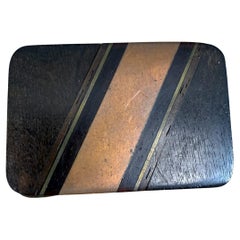 Fibbia per cintura vintage Legno esotico Ottone Rame