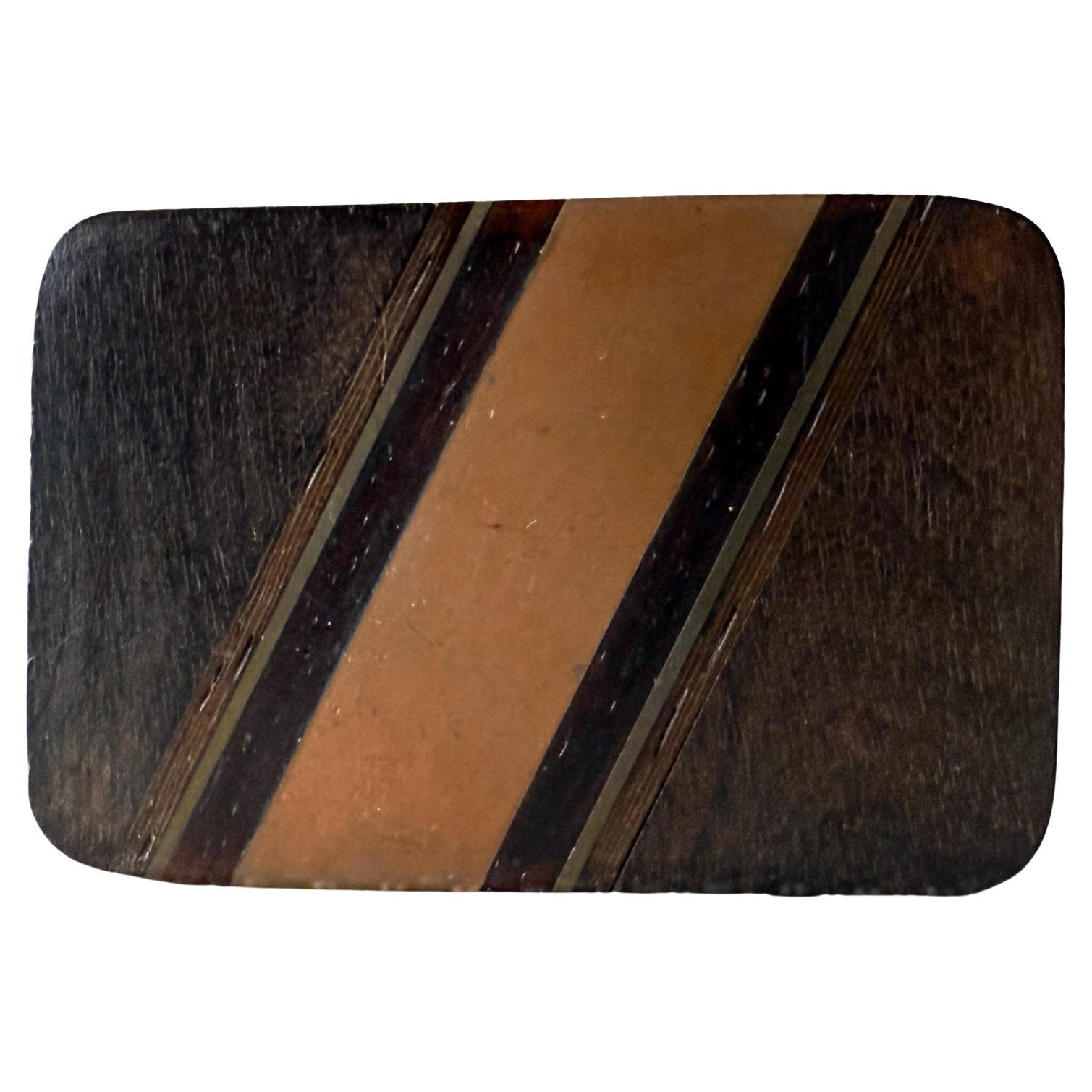 Hebilla de Cinturón Vintage Madera Exótica Latón Cobre