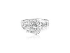 Vintage Belt Motif Diamond and White Gold Ring