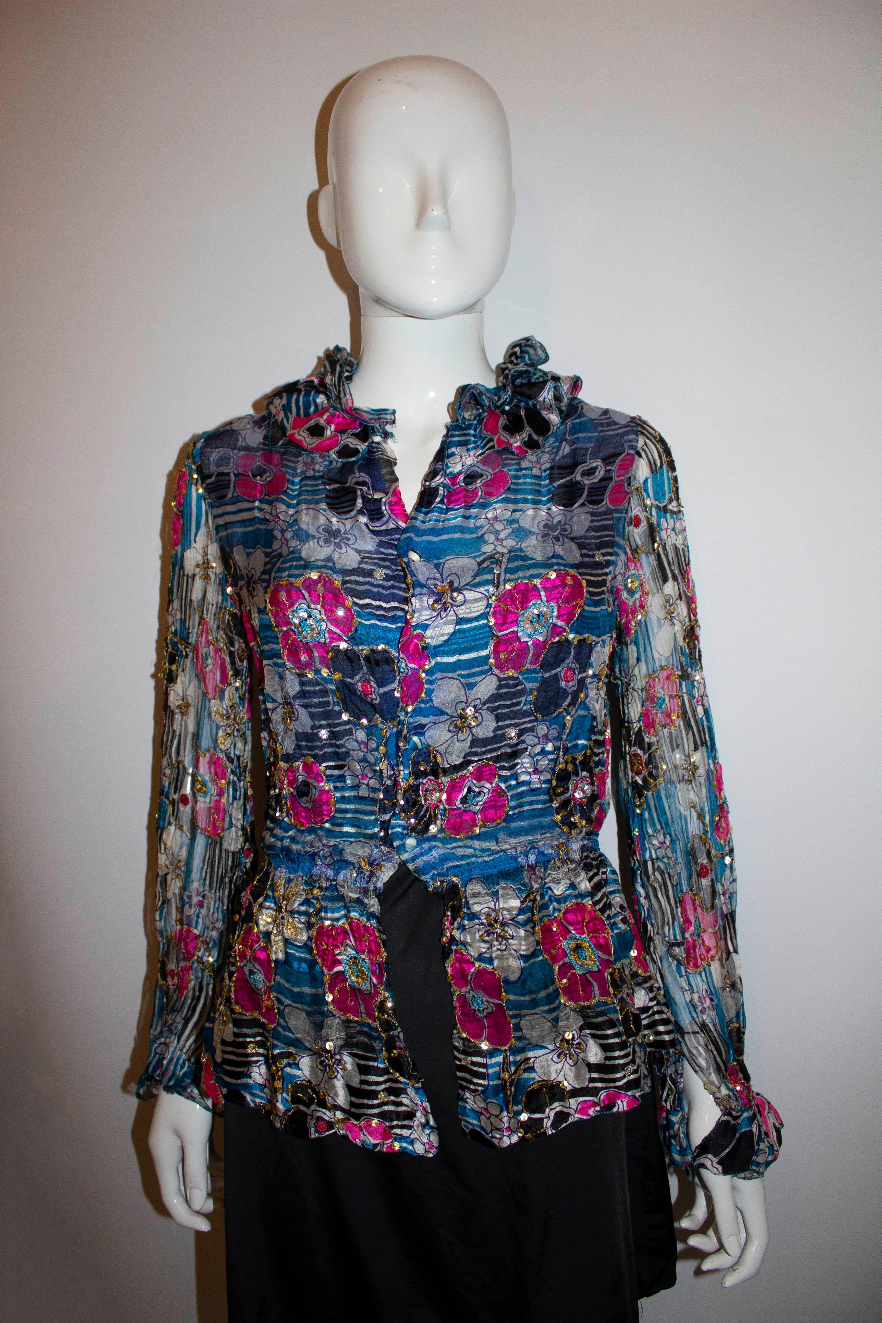 Vintage Belville Sassoon Silk Blouse For Sale 1