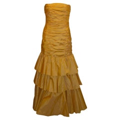 Vintage Belville Sassoon Robe en soie jaune