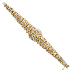 Vintage Ben Rosenfeld Diamond 18 Carat Yellow Gold Graduated Bracelet, 1962