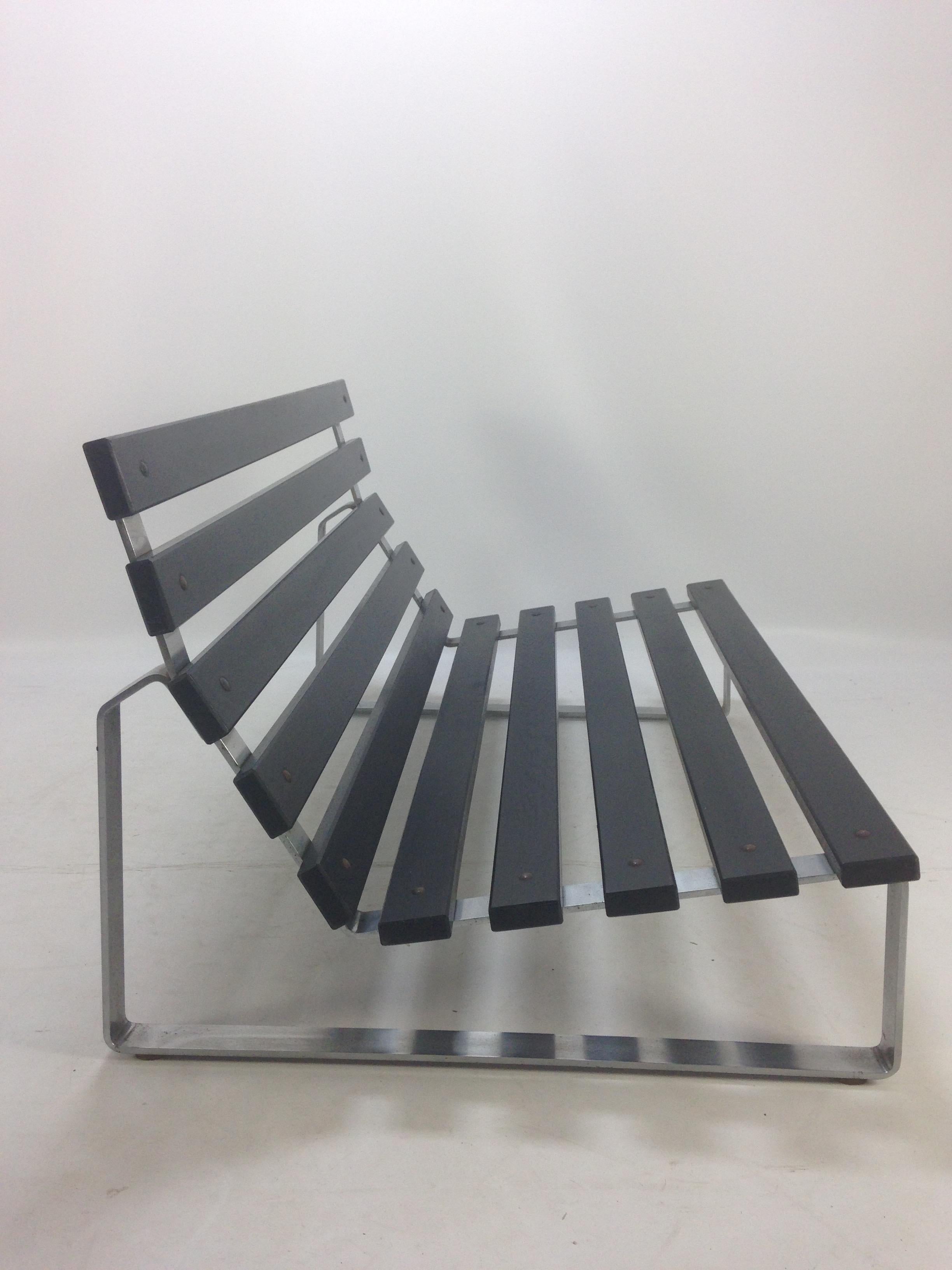 Stainless Steel Vintage Bench by Kho Liang Ie for Artifort, 1960s For Sale