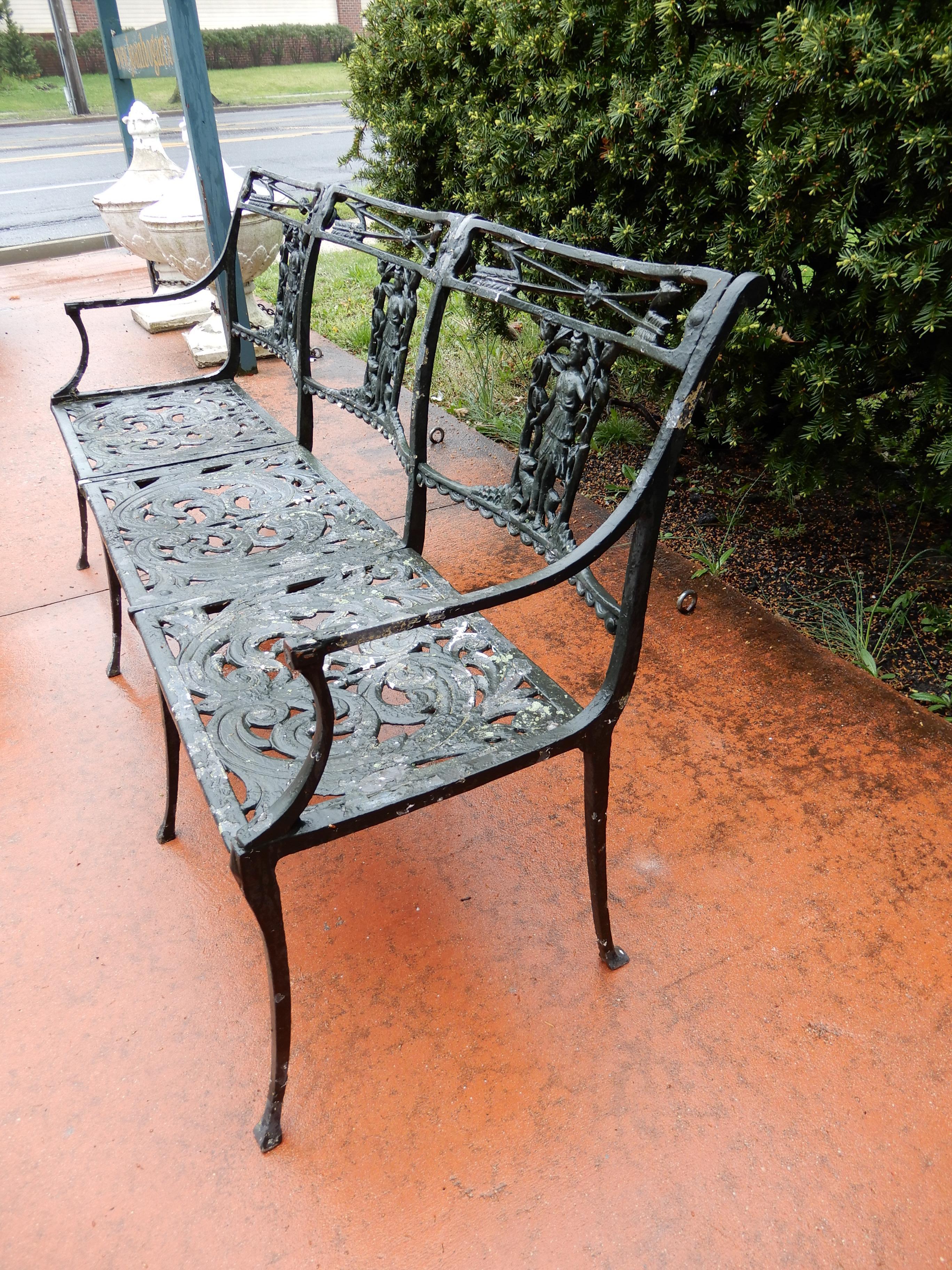 Vintage Bench by Molla of Diana the Huntress In Good Condition For Sale In Long Island, NY