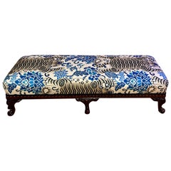 Banco Vintage Totalmente Reformado Estilo Chinoiserie/ Tigre