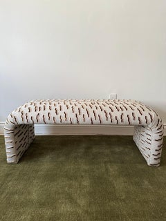 Post Modern Waterfall Bench in Dedar Milano “Tiger Beat” Jacquard Velvet