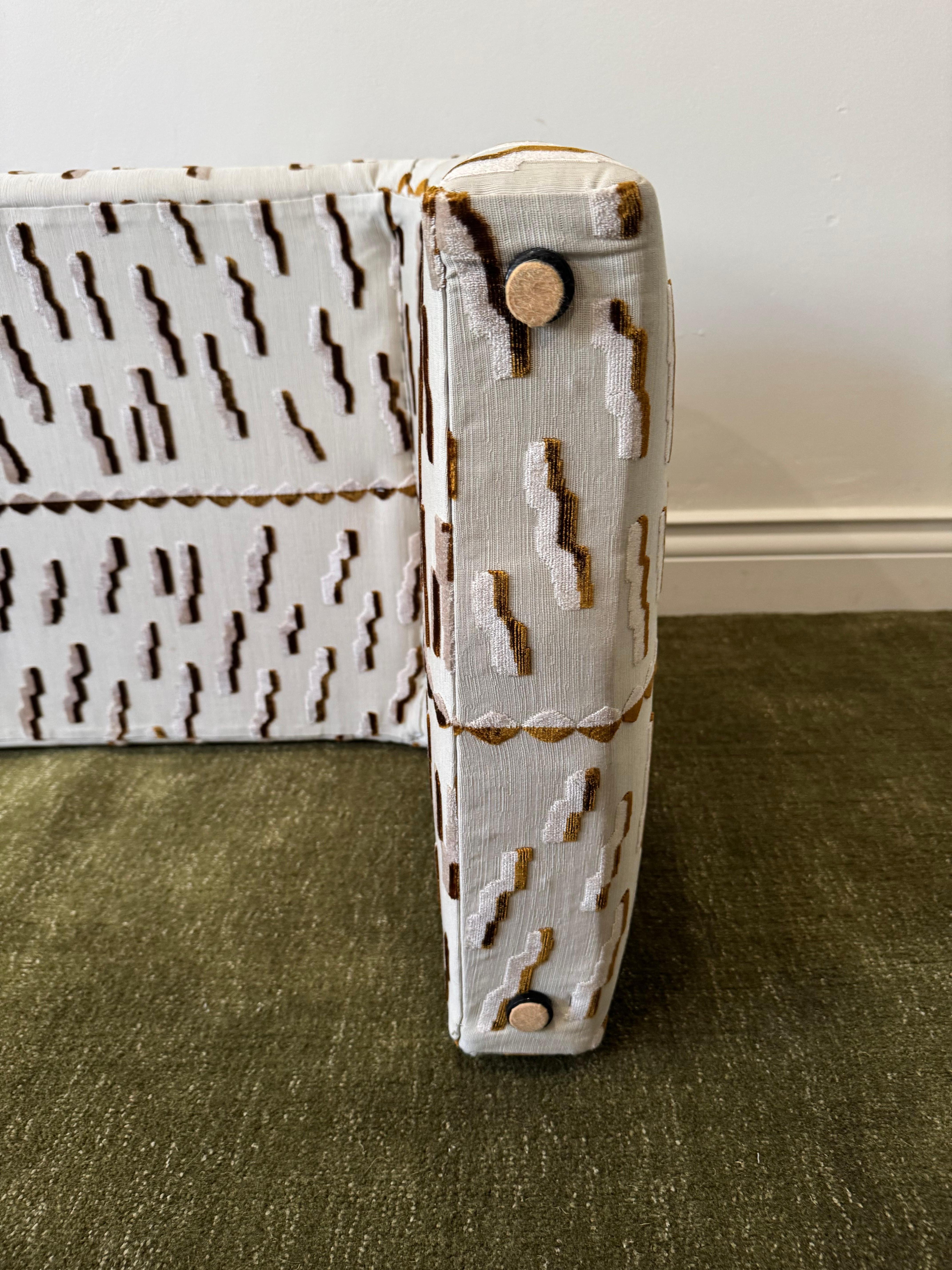 Vintage Bench in Dedar Milano “Tiger Beat” Jacquard Velvet in vendita 2