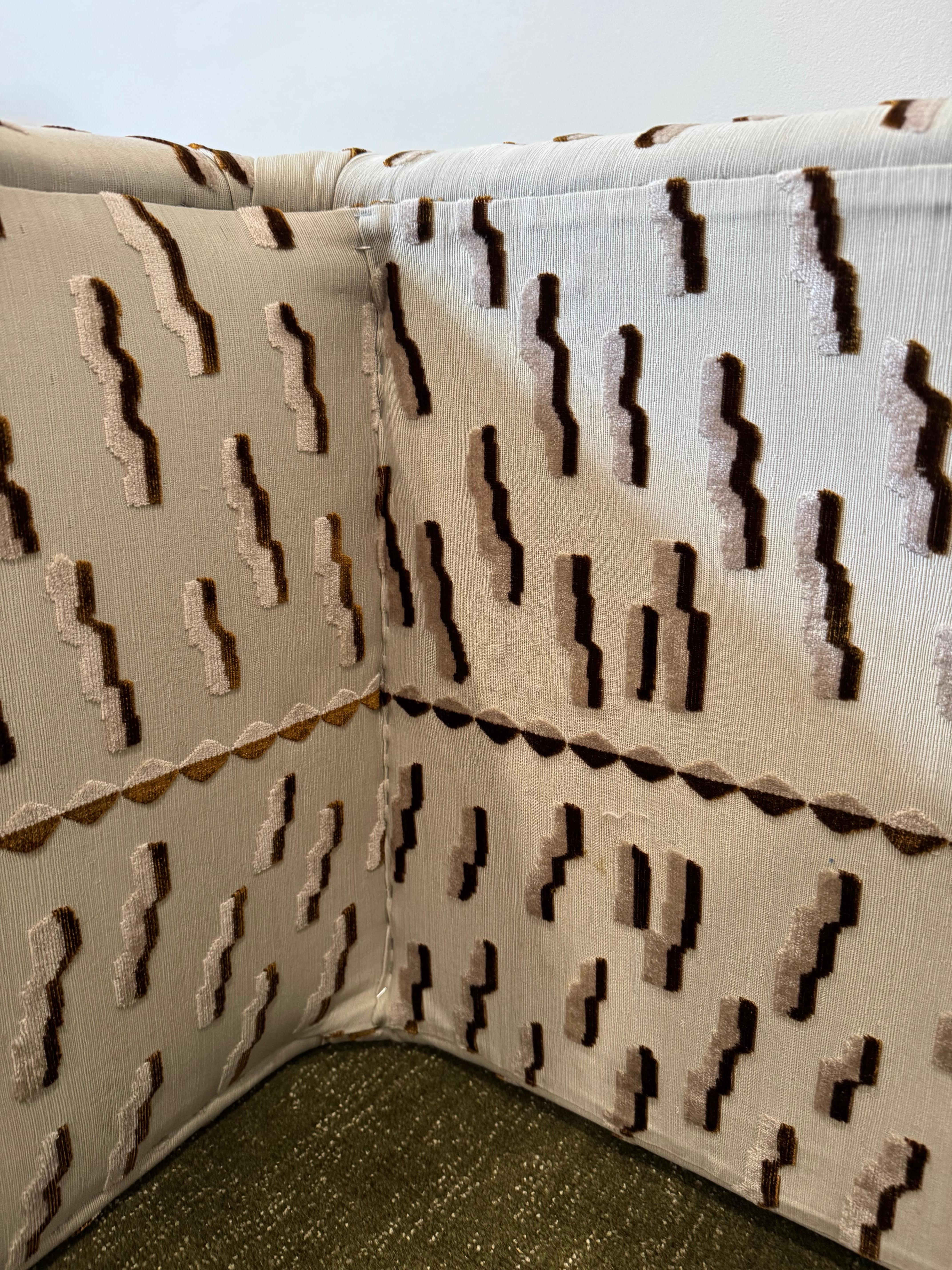Vintage Bench in Dedar Milano “Tiger Beat” Jacquard Velvet in vendita 4