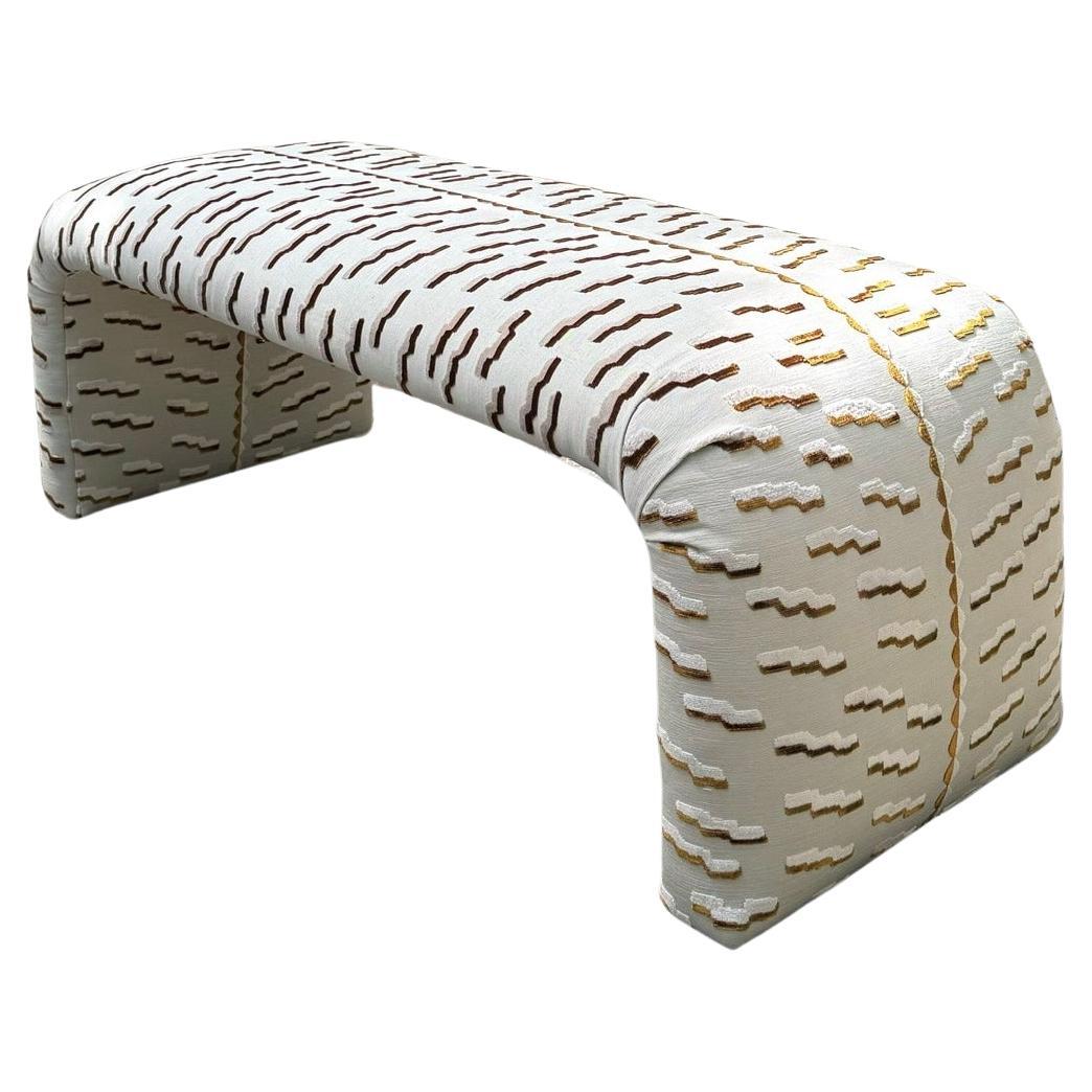 Vintage Bench in Dedar Milano “Tiger Beat” Jacquard Velvet