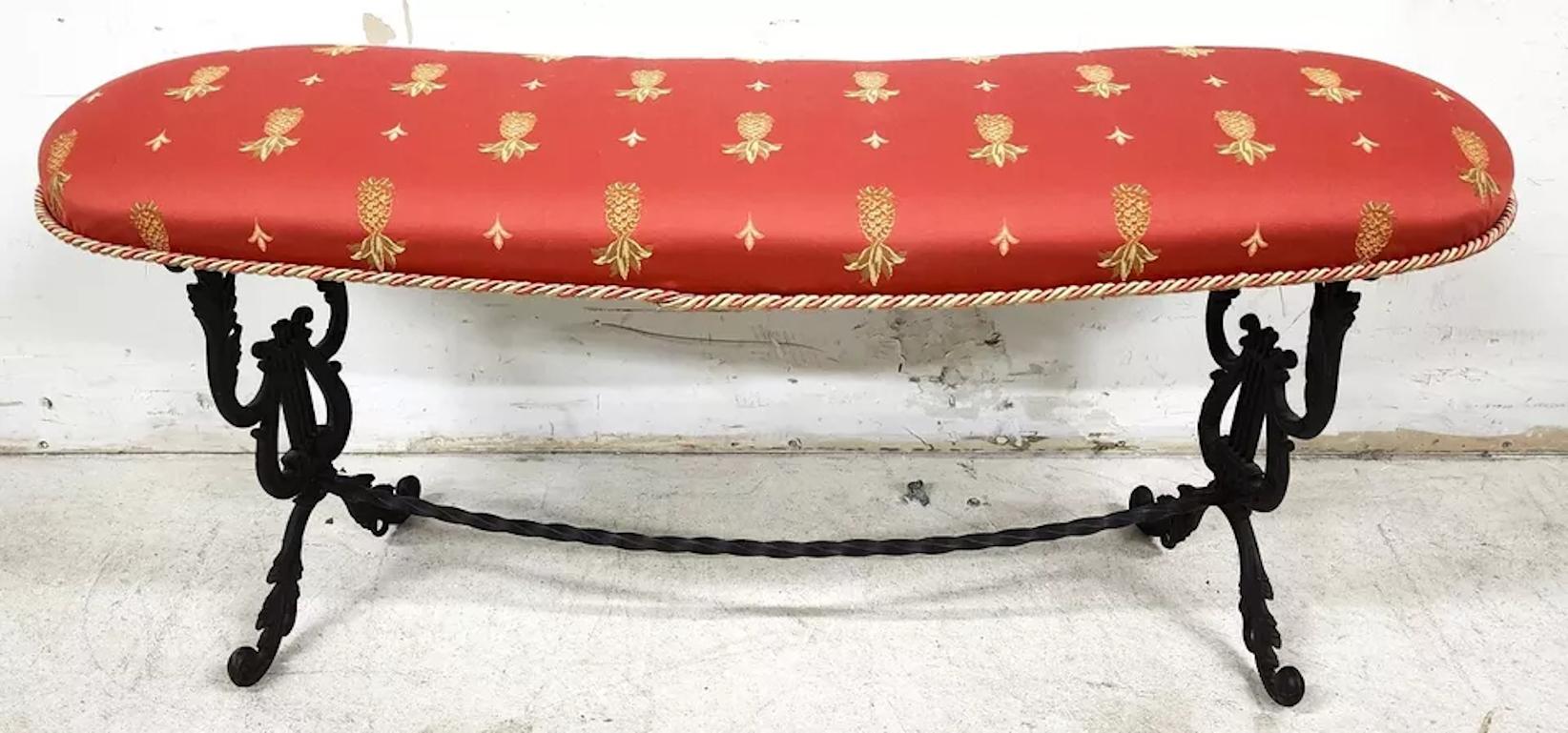 Banc vintage ananas de lyre en vente 4