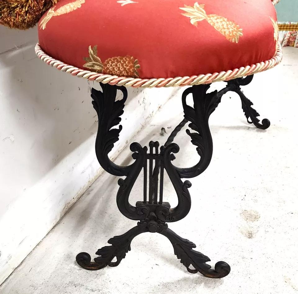 Banc vintage ananas de lyre en vente 3
