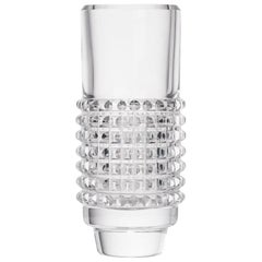Vintage Bengt Edenfalk Skruf Glass Cylindrical Corona Vase, circa 1960