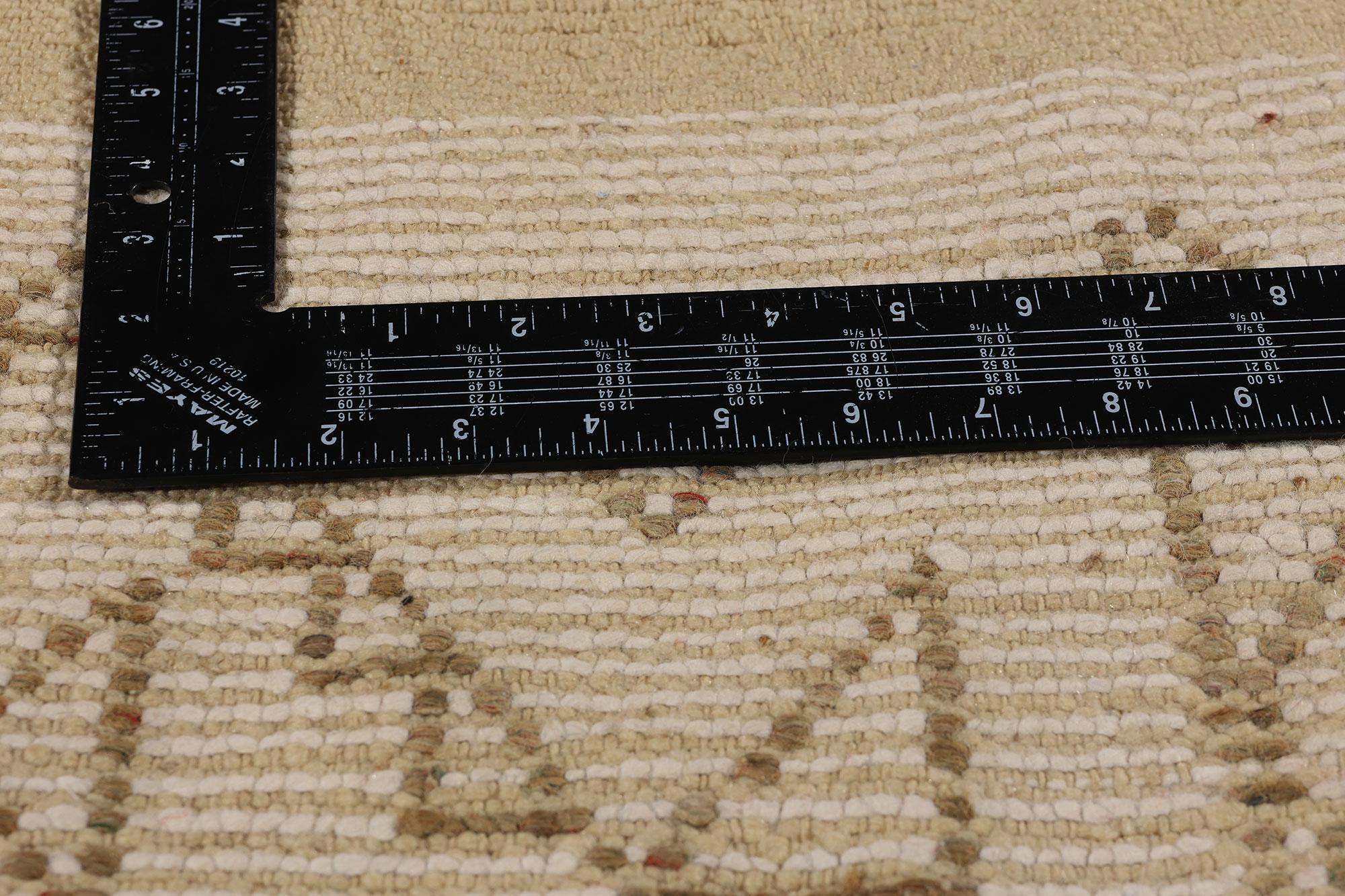 Wool Vintage Beni MGuild Moroccan Rug, Biophilic Japandi Meets Bohemian Shibui For Sale