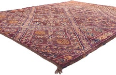 1980's Beni MGuild Moroccan Carpet, Bohemian Rhapsody Meets Midcentury Modern