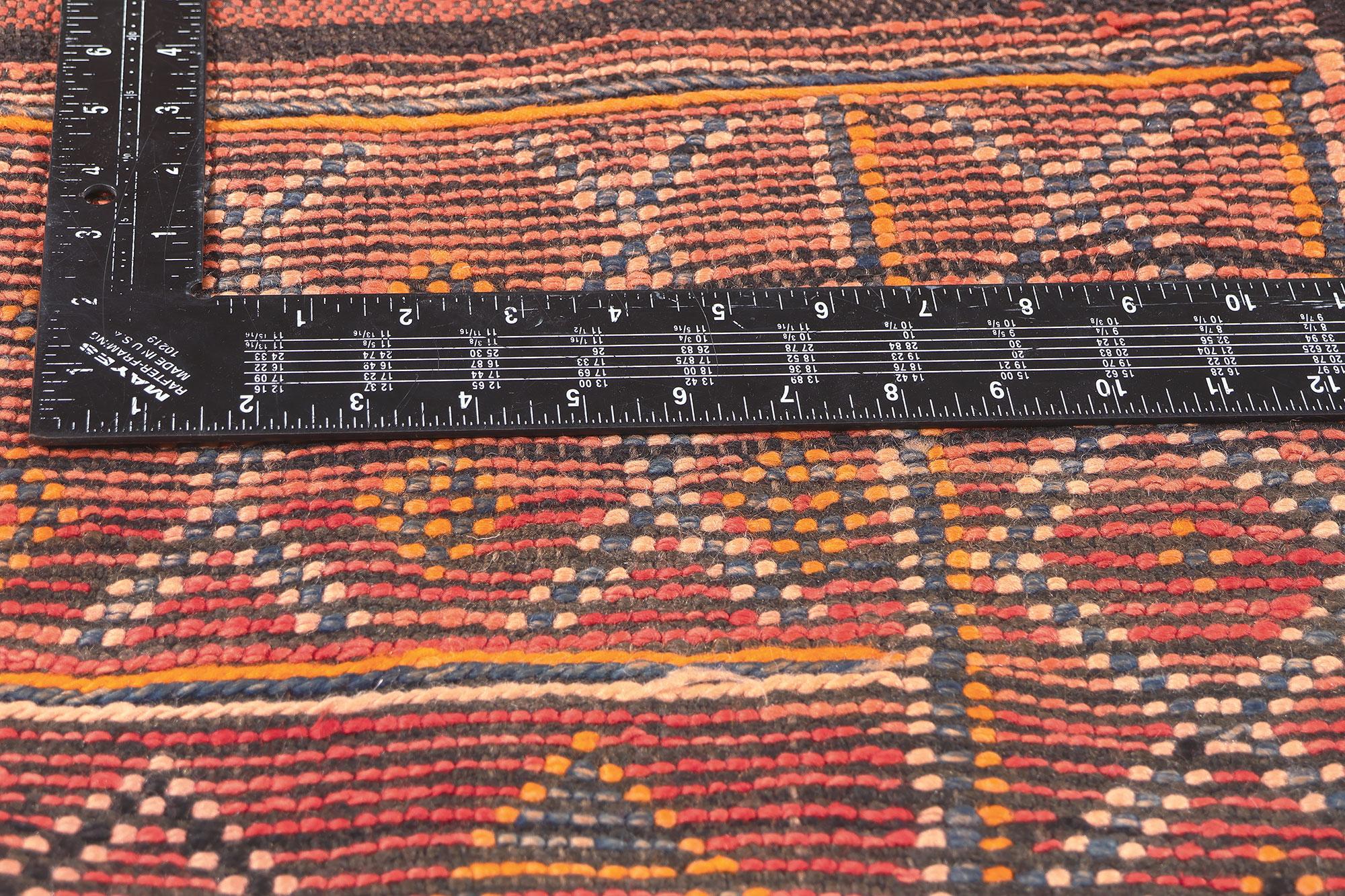 Vintage Beni MGuild Moroccan Rug, Bold Boho Chic Meets Spicy Global Style  In Good Condition For Sale In Dallas, TX