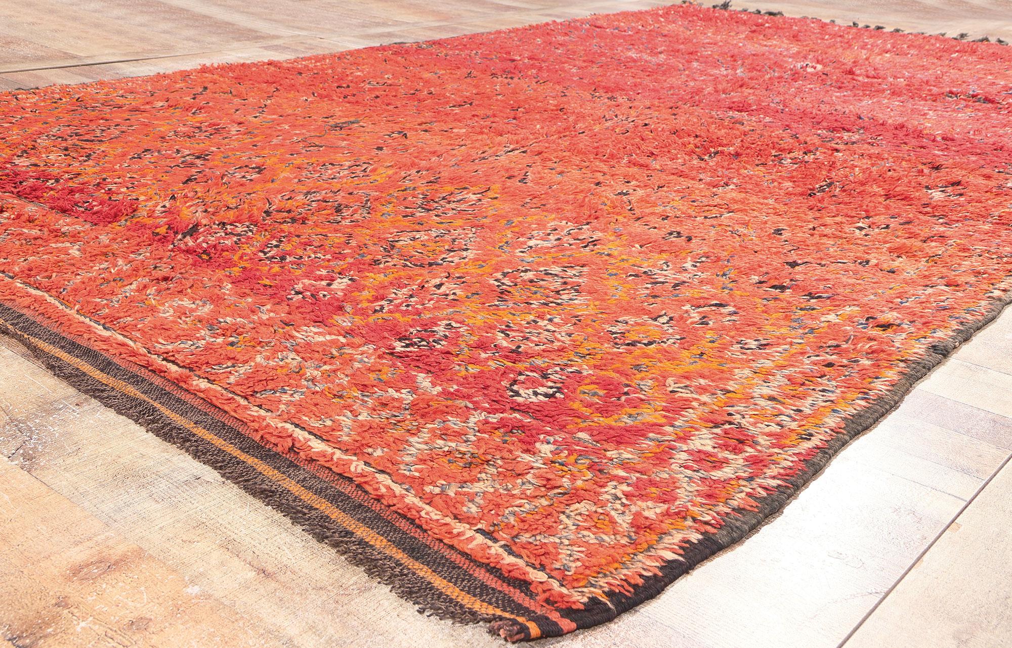 20th Century Vintage Beni MGuild Moroccan Rug, Bold Boho Chic Meets Spicy Global Style  For Sale