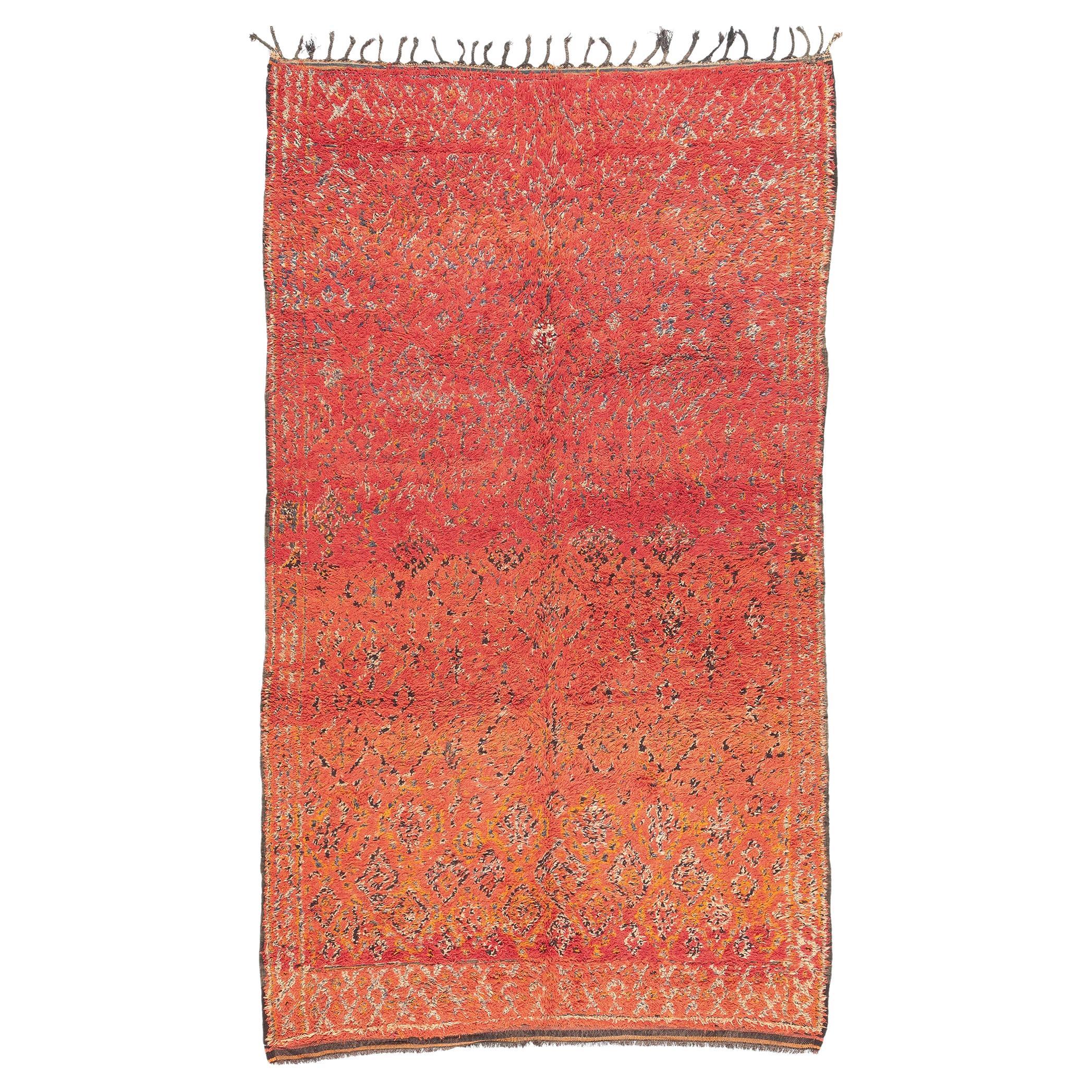 Vintage Beni MGuild Moroccan Rug, Bold Boho Chic Meets Spicy Global Style