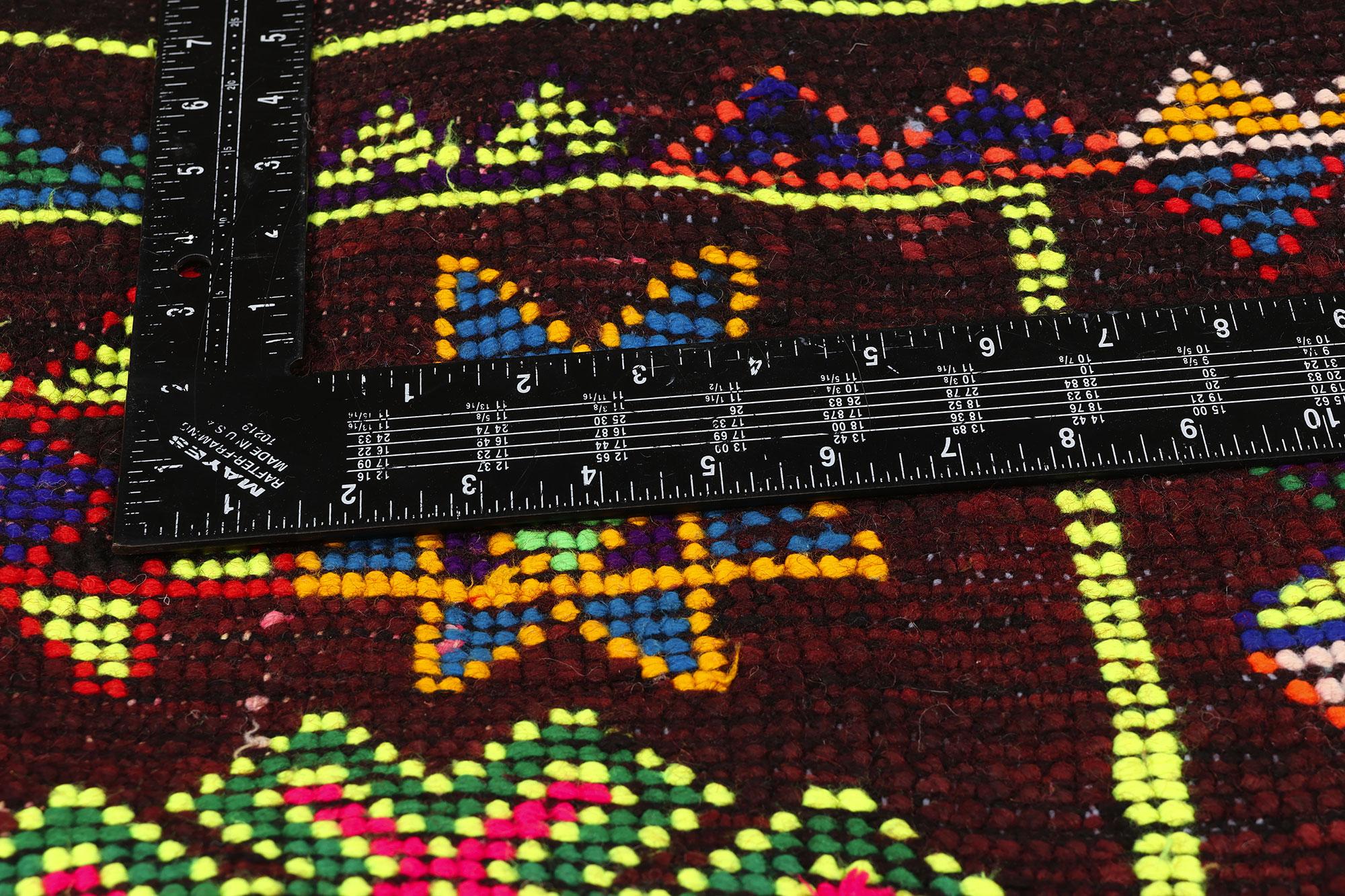20th Century 1990’s Colorful Beni MGuild Berber Moroccan Carpet with Modern Style For Sale