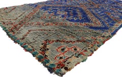 Marokkanischer Beni MGuild-Teppich im Vintage-Stil, Bold Boho Meets Midcentury Modern