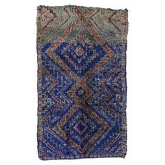 Vintage Beni MGuild Moroccan Rug, Bold Boho Meets Midcentury Modern