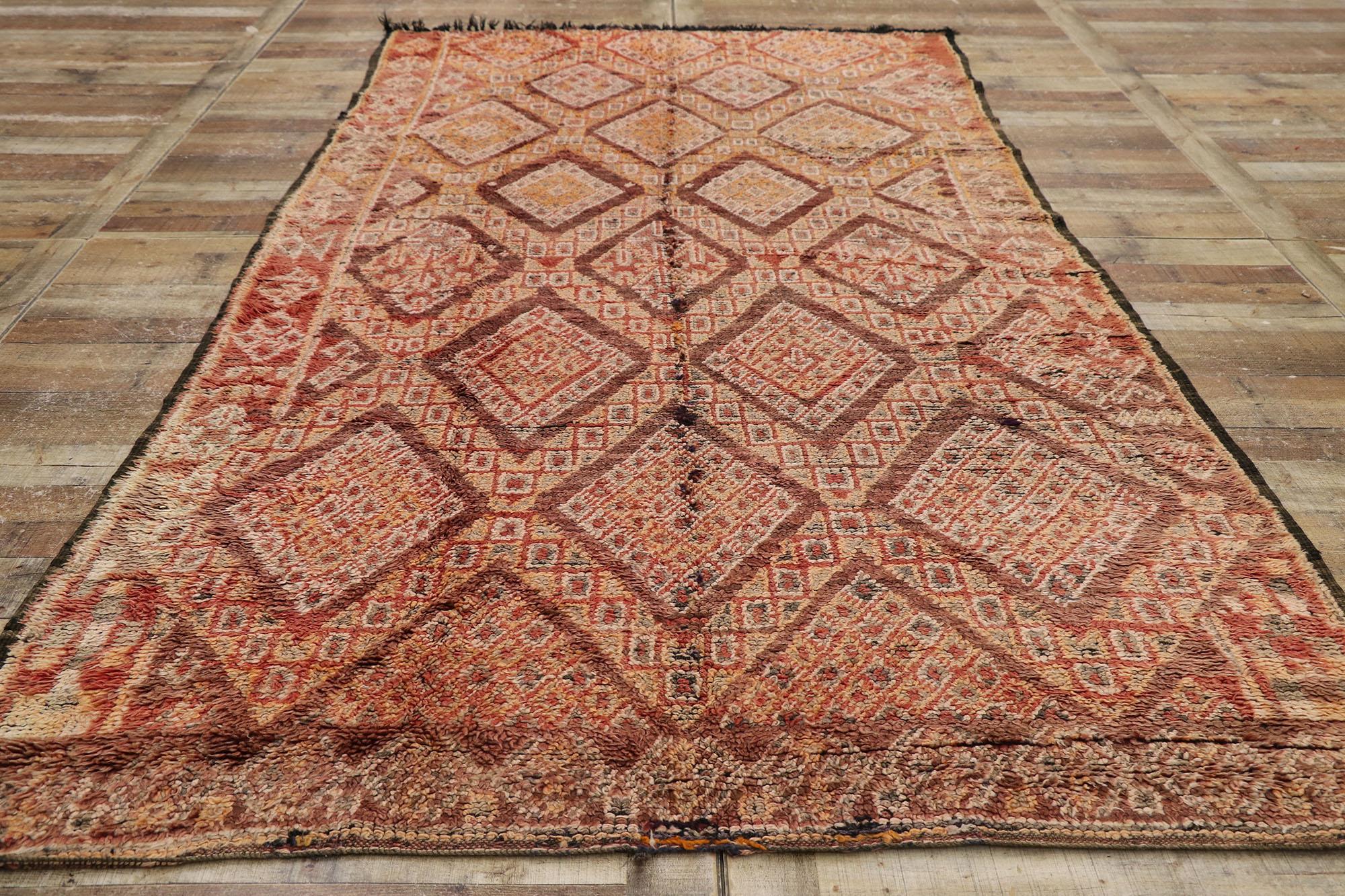 Wool Vintage Beni MGuild Moroccan Rug by Berber Tribes of Morocco For Sale