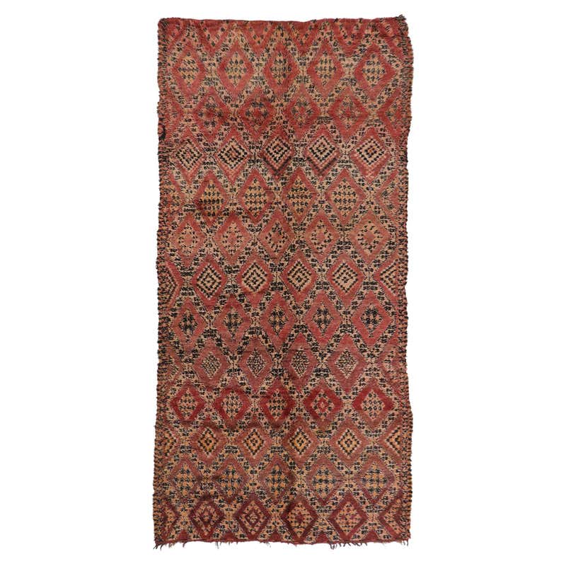 Rare Green Vintage Moroccan Berber Beni Mguild Rug For Sale at 1stDibs ...
